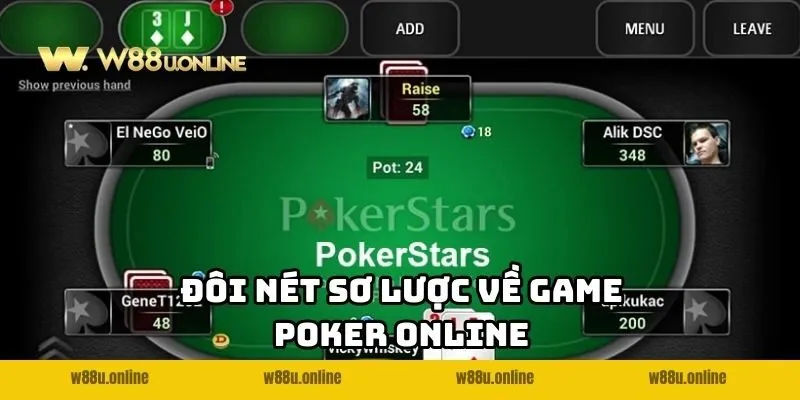doi net so luoc ve game poker online w88 Đôi nét sơ lược về game Poker Online W88